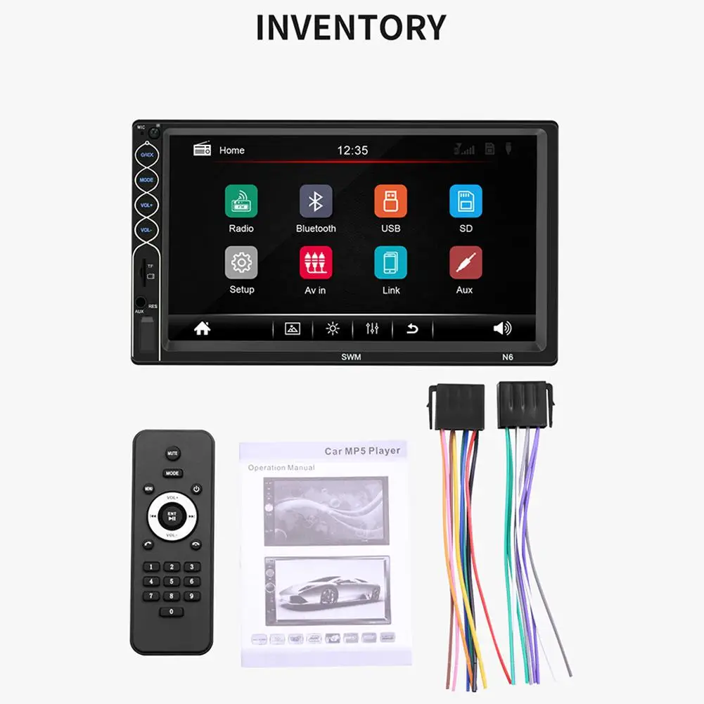Dragonpad MP5 Авто медиаплеер USB Bluetooth аудио автомобильный Радио Multimidia MP5 12 в FM HD " экран стерео радио