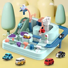 

Children Track Car Adventure Game Racing Rail Car Model Racing Educational Toy Brain Game Mechanical Interactive Train Kids Gift