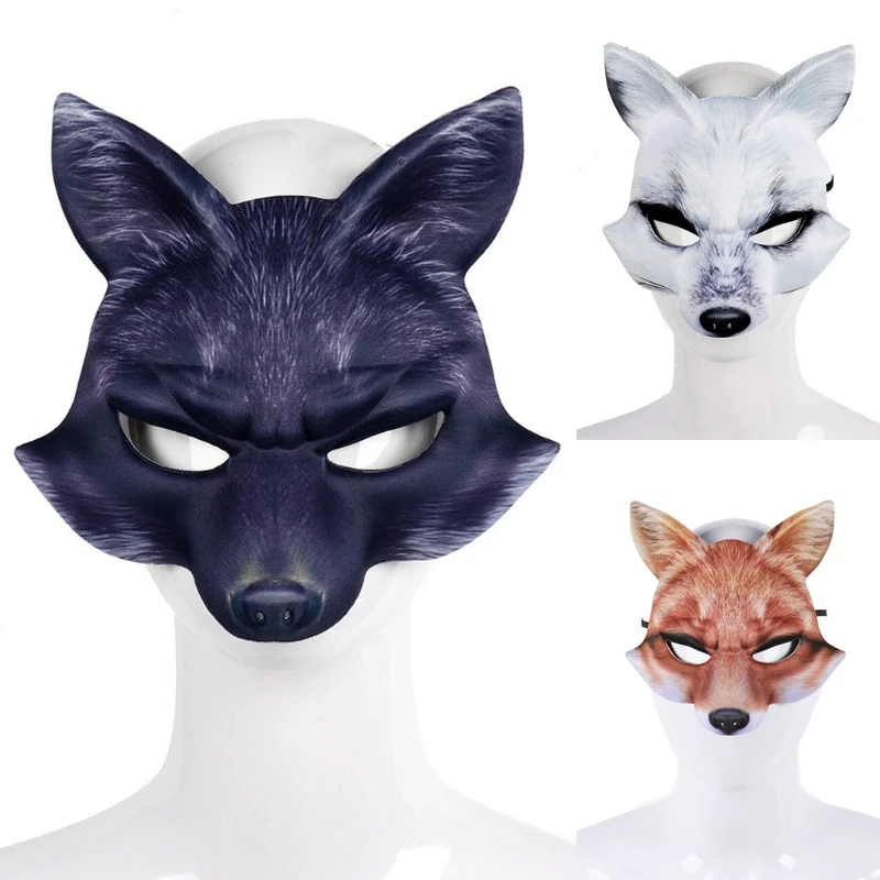 Half Face Animal Face Mask for Halloween Christmas Party Masquerade