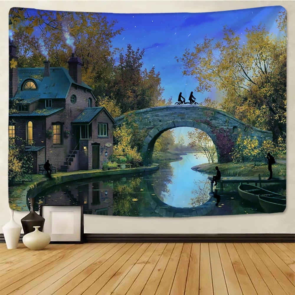 Quiet forest tapestry home decoration tapestry Mandala Bohemian decorative travel mattress yoga mat Hippie sofa blanket tapestry decor