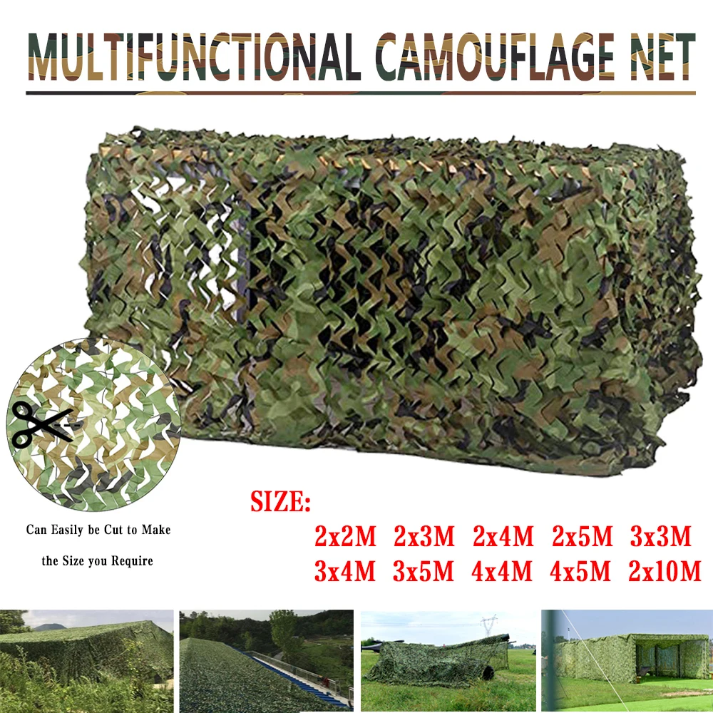 JN_ Durable 0.5x1m Military Army Camping Woodland Camouflage Netting Sun Shelt 