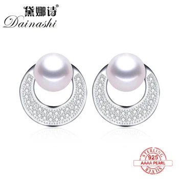 

2020 New 100% Natural Freshwater Pearl Earrings Fashion Design 925 Sterling Silver Earring Fine Jewelry Gift For Women Party Hot