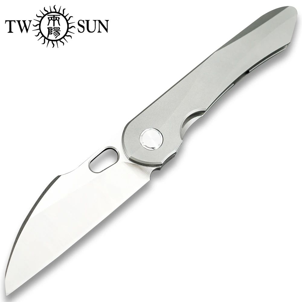 TWOSUN цельный титановая ручка M390 карманный складной нож карманный нож Походный нож инструмент для выживания EDC Быстрое открытие TS140