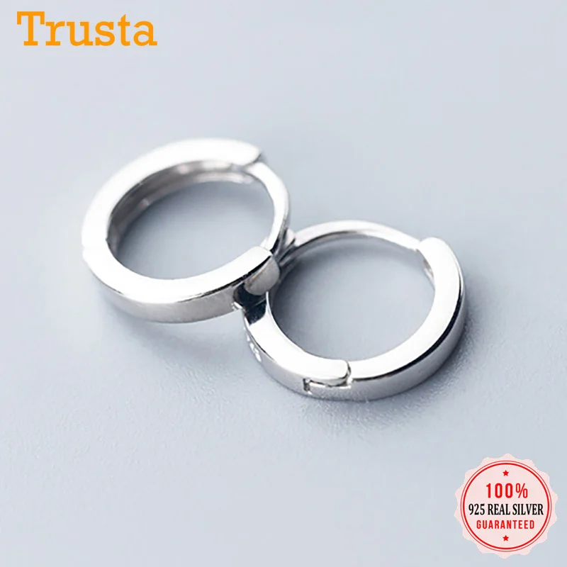 Trusta Genuine Fashion 925 Sterling Silver Sweet Small Hoop Ear Cuff Clip On Earring For Women Piercing Earing Jewelry DA15 | Украшения и
