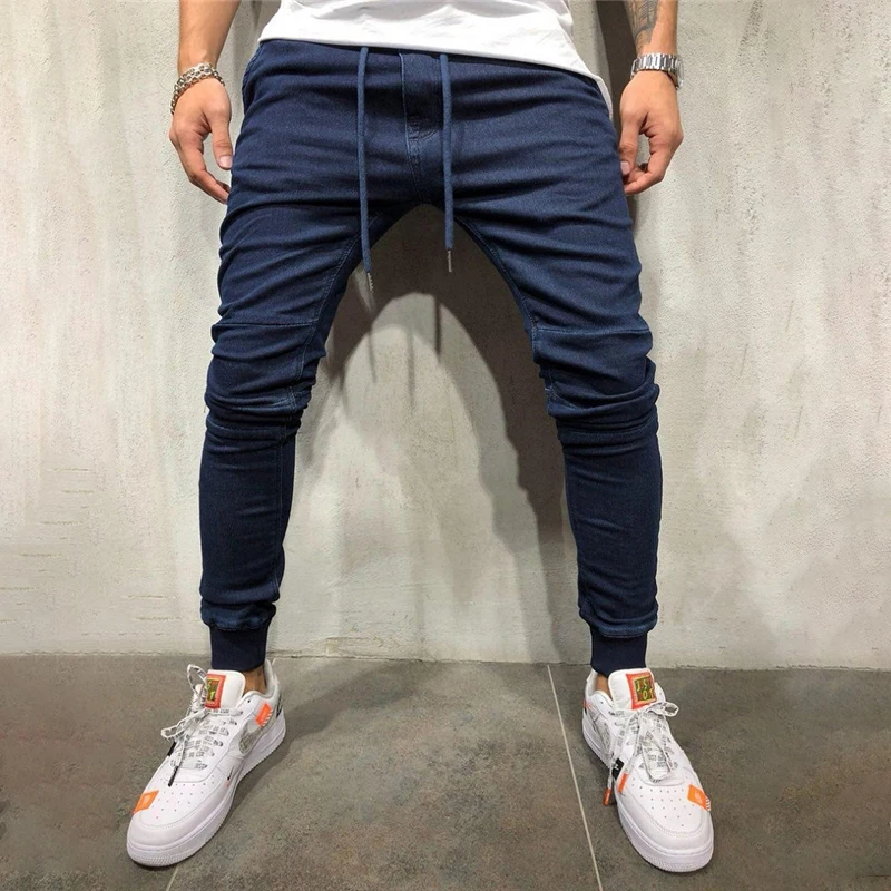 2019 Осенние новые стильные повседневные обтягивающие брюки спортивные мужские