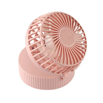 

Top Deals Hanging Neck Small Fan Makeup Mirror USB Mini Folding Fan Rechargeable Air Cooler (Pink)