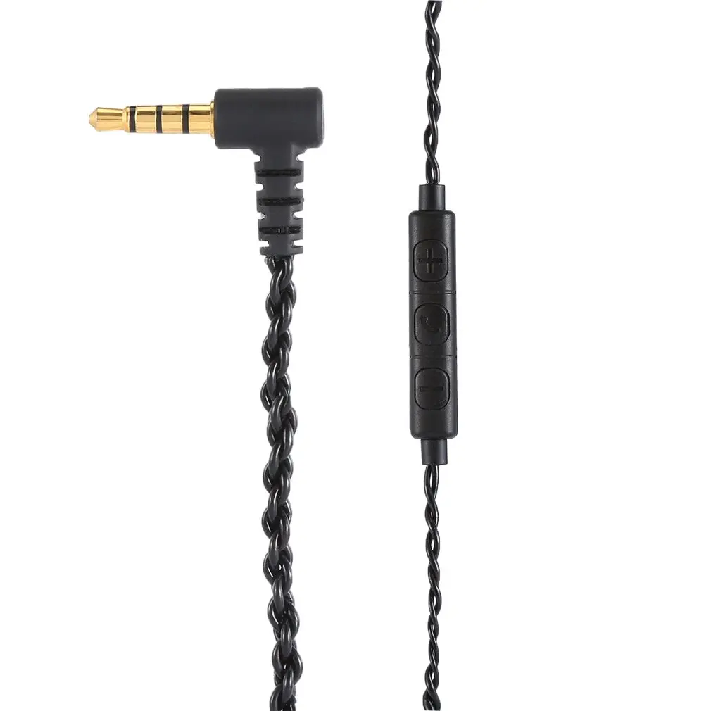 3,5 мм DIY Сменный кабель для наушников медный посеребренный провод для наушников с микрофоном MMCX/2PIN/IE80/IM/A2DC регулятор громкости Trs