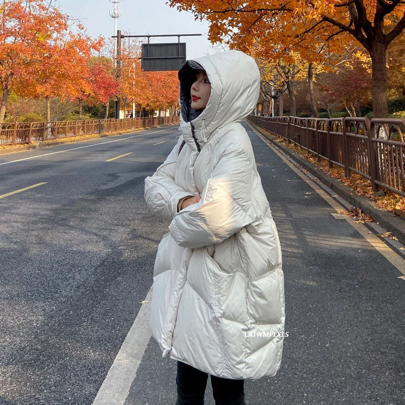 2020 Women's Loose Winter down Coat Women hooede