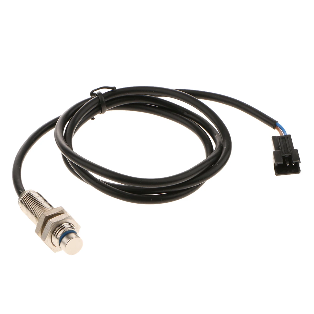 1 Set Digital Sensor Cable With 1 Magnet Fit Motorcycle Meter Gauge Black