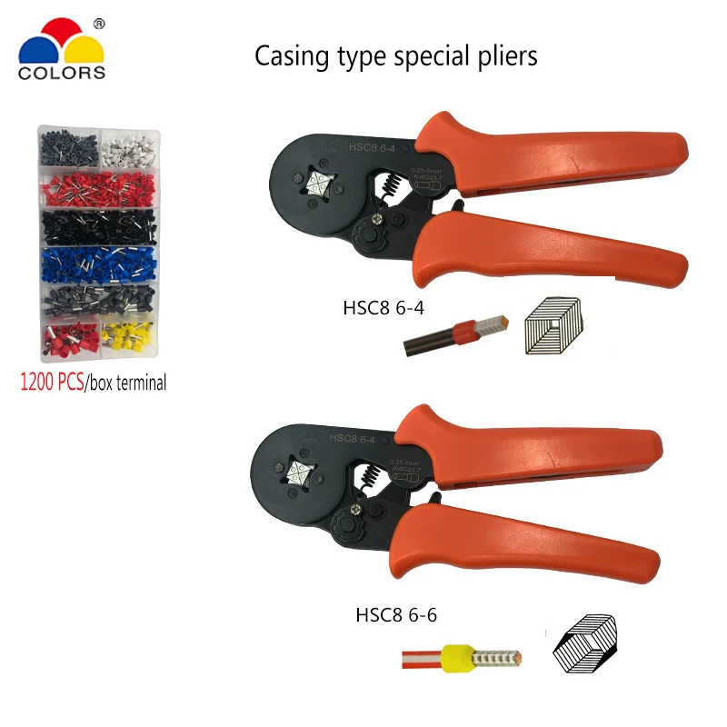 

Tube terminal mini-clamp tool HSC8 6-4/HSC8 6-6 crimping capacity 0.25-6 mm² high precision clamp tool