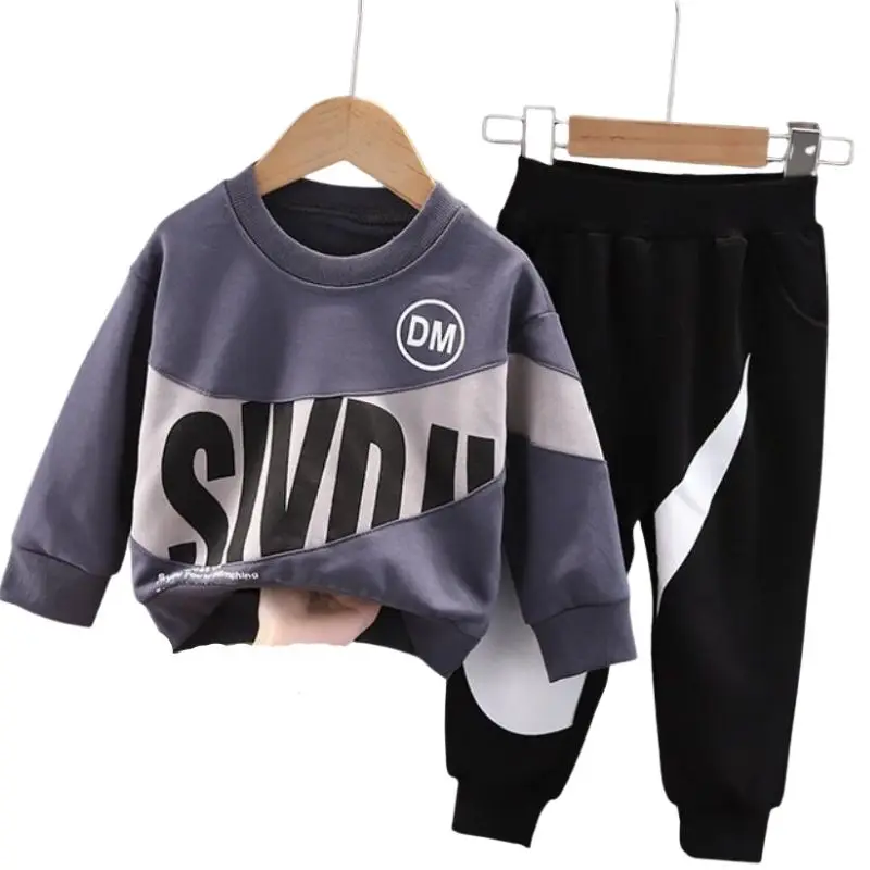 New Boys Clothing Set Kids Sport Suit Casual Long Sleeve Sweatshirt T-Shirt+Pants 2Pcs Outfit Autumn Boy Clothes Tracksuits | Детская