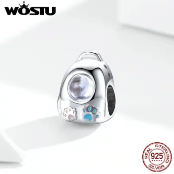 

WOSTU Fit Charms Bracelet Orignal 925 Sterling Silver 2020 Charm Space Cat Backpack Beads DIY Jewelry Berloque 925