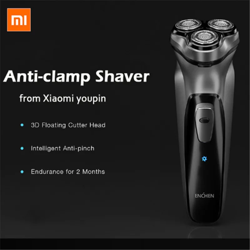 

XIAOMI ENCHEN Smart Electric Razor Shaver For Men Washable 3D Floating Three Razor Head Waterproof Anti-Pinch Shaving Machine