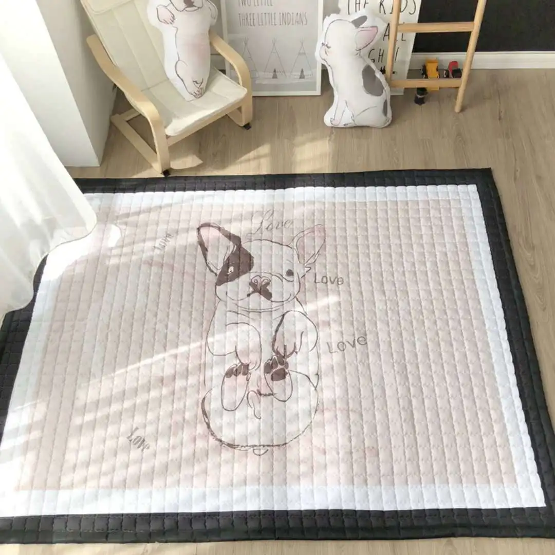 Детский игровой коврик, хлопковый игровой коврик для ребенка, 145*195 см, нескользящий, 1,5 см, толстые коврики, детский игровой коврик, моющийся, детский большой коврик для спортзала