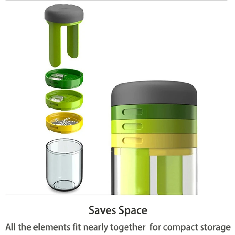 3 in 1 Spiral Rotating Cut Silk Cup Garlic Press Vegetable Grater Home Kitchen Tool Accessories Chopper Cutter Gadget