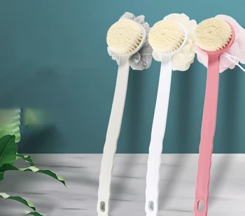 

Long-handled soft hair bath brush bath artifact bath brush bath ball foaming net bathroom scrubbing artifact Self scrub