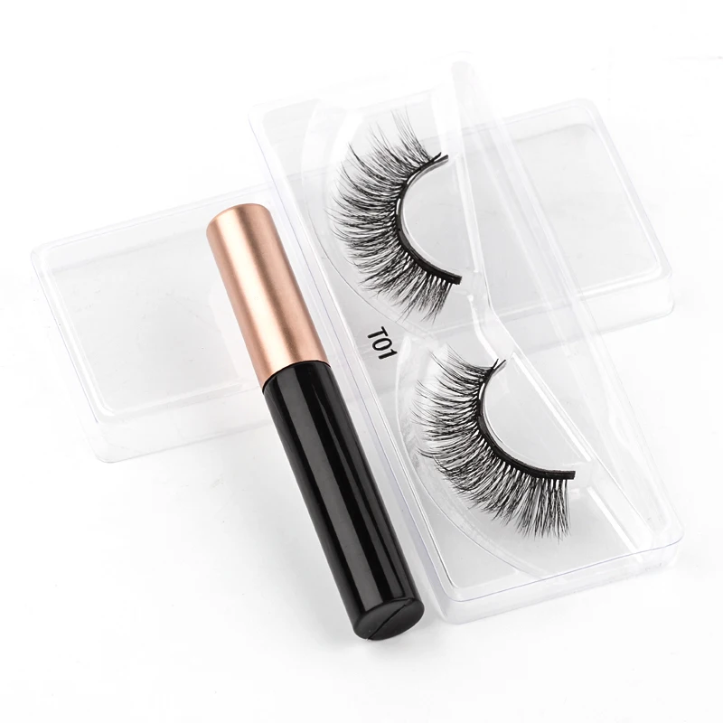 Fake eyelashes 1/3/5/10 pairs Magnetic Eyelashes Mink EyeLashes Magnetic Eyeliner Lashes soft false lashes handmade eyelash makeup set