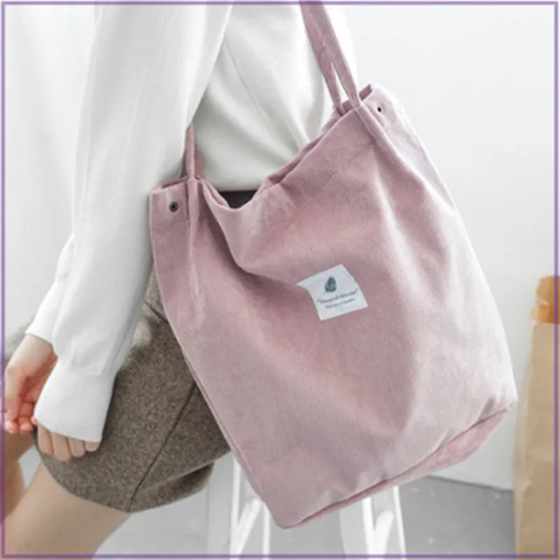 Женская Вельветовая сумка через плечо, многоразовые сумки для покупок, Повседневная Сумка-тоут, женская сумка для определенного количества, Прямая поставка