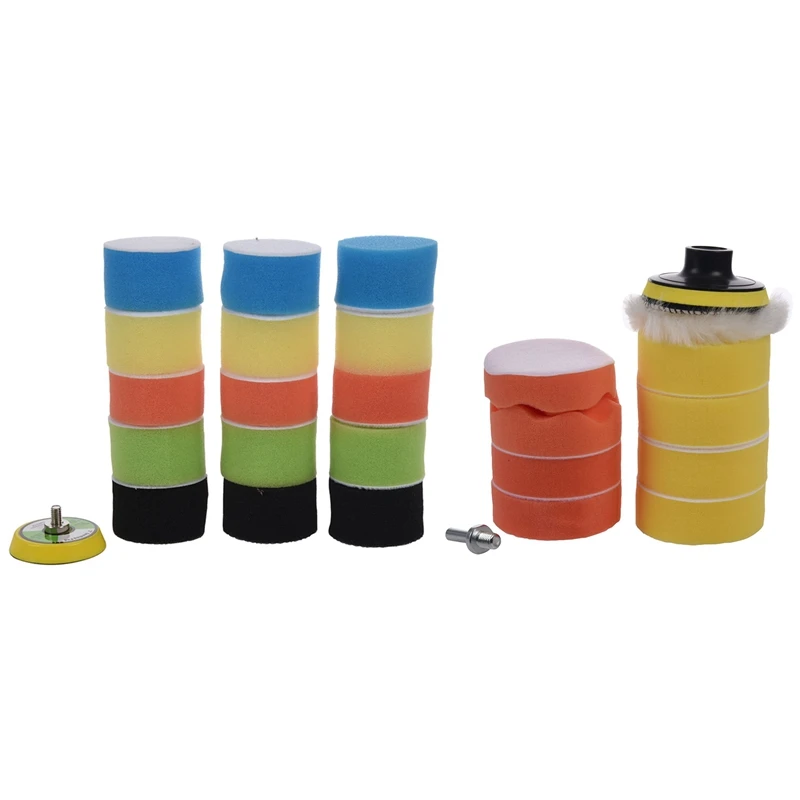 

16Pcs 2inch /50mm Diameter Polishing Pad Polishing Kit with 10PCS 3 Inch Polishing Pad + Hand Buffer Set