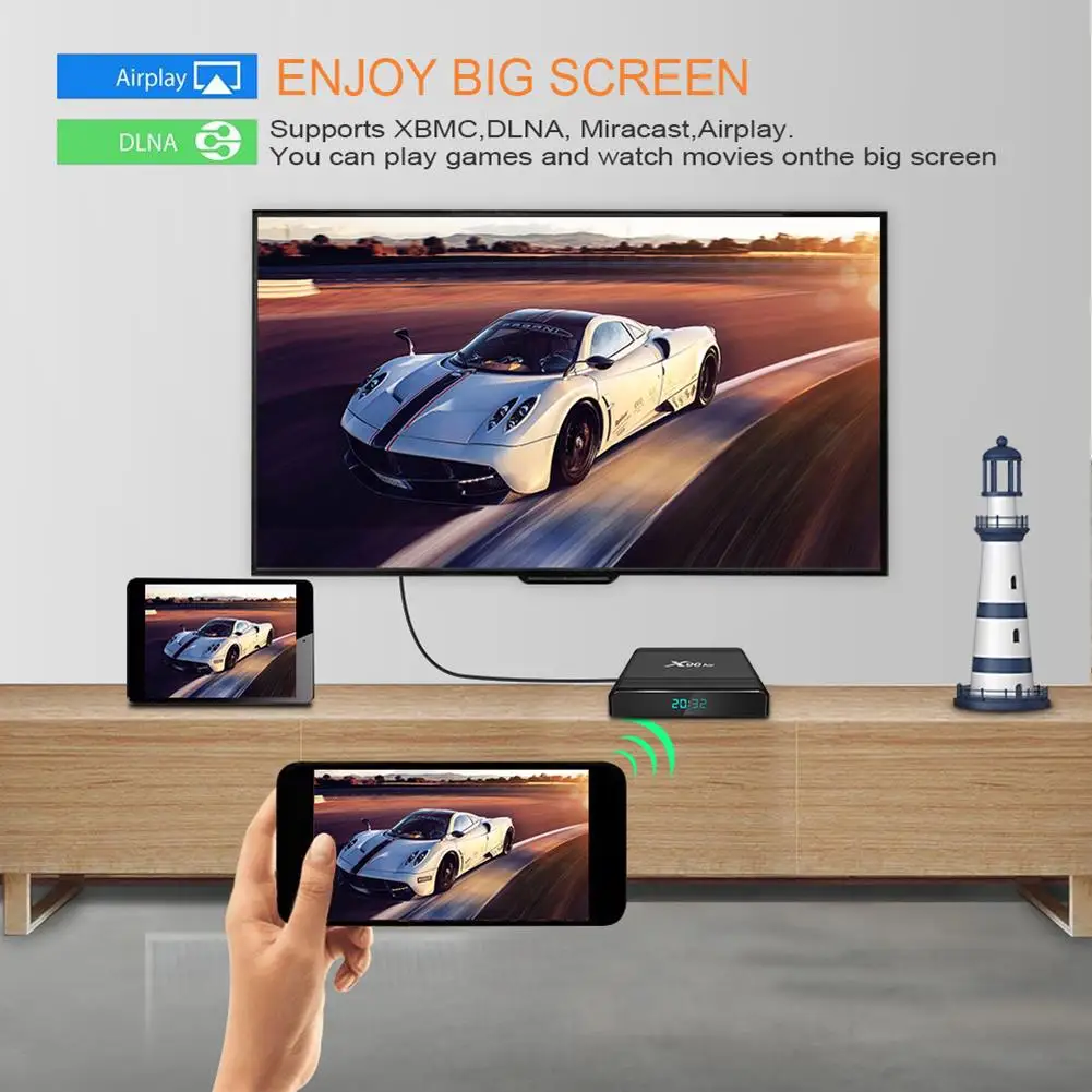 Smart TV Box 4K 64bit Quad Core Video Player 2.4G 5G WIFI Set Top Box For Android 9.0 Operating System