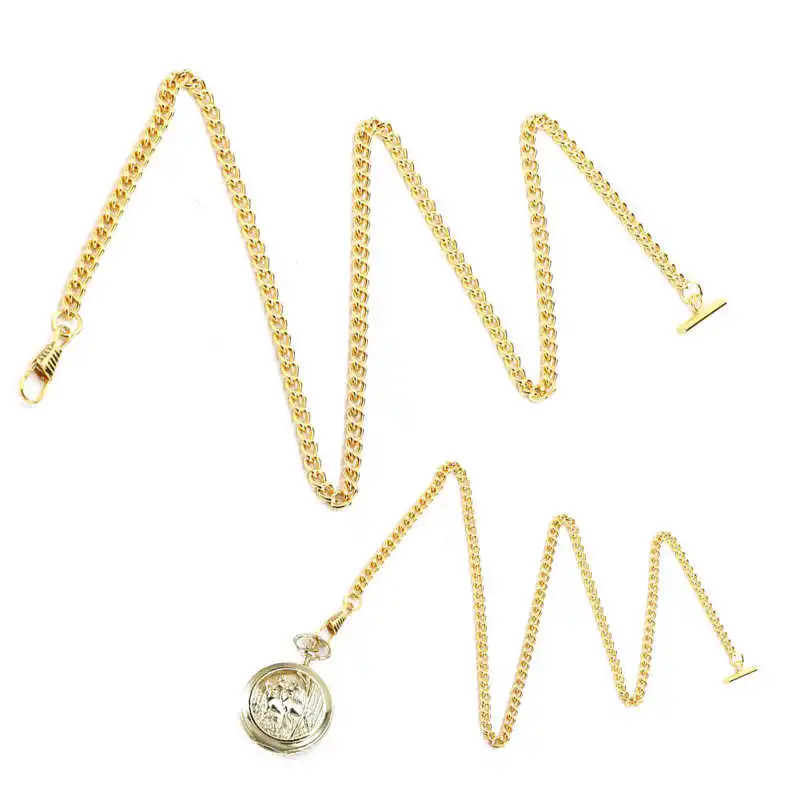 Pocket Watch Chain 65cm Length Retro T-bar Pocket Watch Chain Pendant Holder Metal Pocket Watch Accessories Gold Silver Bronze Color Watc Chain