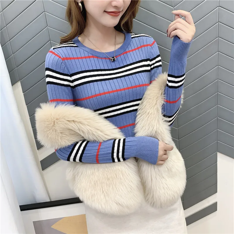 Sale Cotton Poncho Pullover Sweater 9293 Actual Photo Of New Jindian Stripe Bottoming Shirt 35- 1 / F, 2 Rows, 4 Shelves