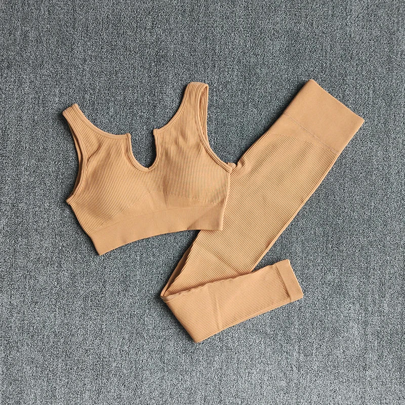 2/4/6PCS Seamless Women Yoga Set Workout Sportswear Fitness Bra Sport Pants Gym Clothing High Waist Leggings Shorts Sports Suits