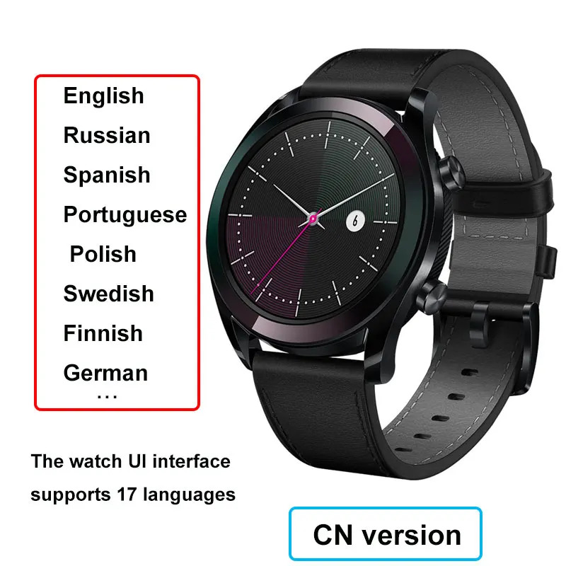 Huawei Watch GT 2, умные часы, измеритель уровня кислорода в крови, spo2, Bluetooth, умные часы, 5,1, для телефонных звонков, трекер сердечного ритма, музыкальный плеер для - Цвет: розовато-Серый