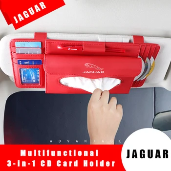 

For Jaguar F-pace F-type E-Pace E-Type X-Type S-Type XJL XJ6 XF XE Car Leather Multifunctional Tissue Box Sun Visor Storage Bag