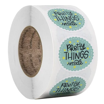 

500Pcs 1inch Round Gold Foil "Pretty Things Inside" Sticker for Shopping Small Shop Local Handmade Package Decor Stickers