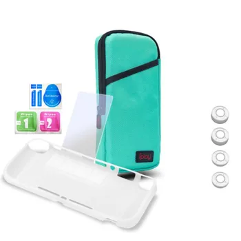 

7-in-1 Portable Soft Carrying Storage Bag Protective Case Screen Protective Film Rocker Cap For Switch Lite Gamepad Accessory