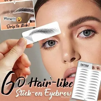 

10 Pair Eyebrows Tattoo Sticker Magic 4D Hair-like Waterproof Eye Lasting Makeup False Brow Water-based G8M2
