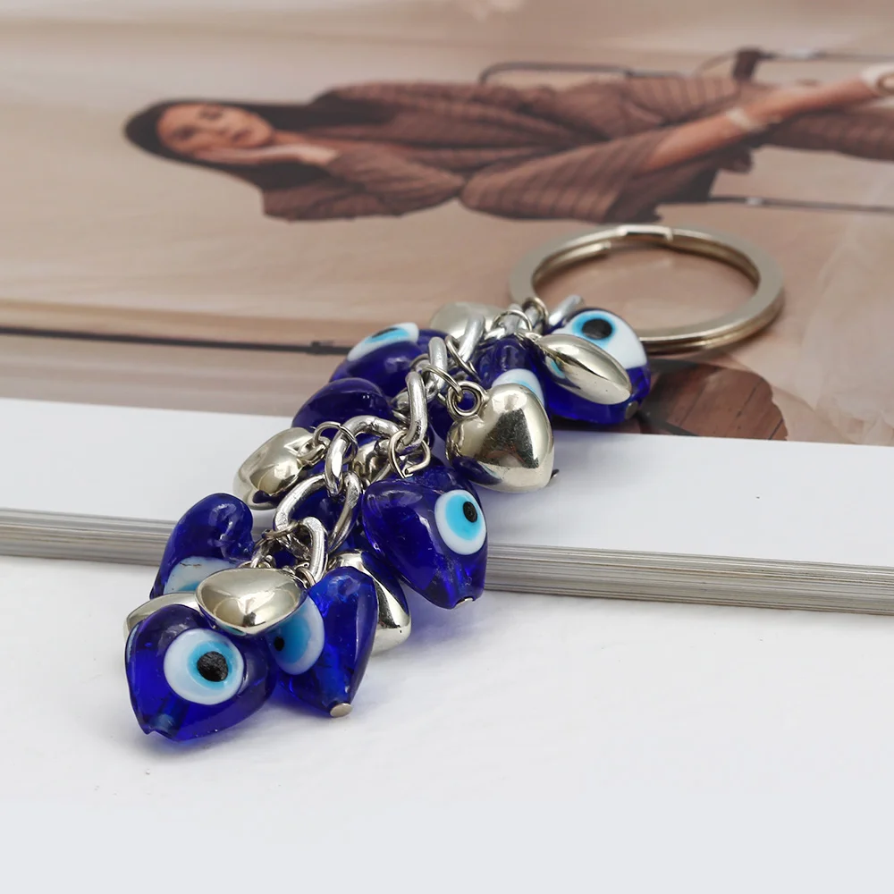 Türkische Blaue Evil Eye Eule Schlüsselbund Schlüsselanhänger Home Decor  Glas Amulett Charm Anhänger Segen Geschenk