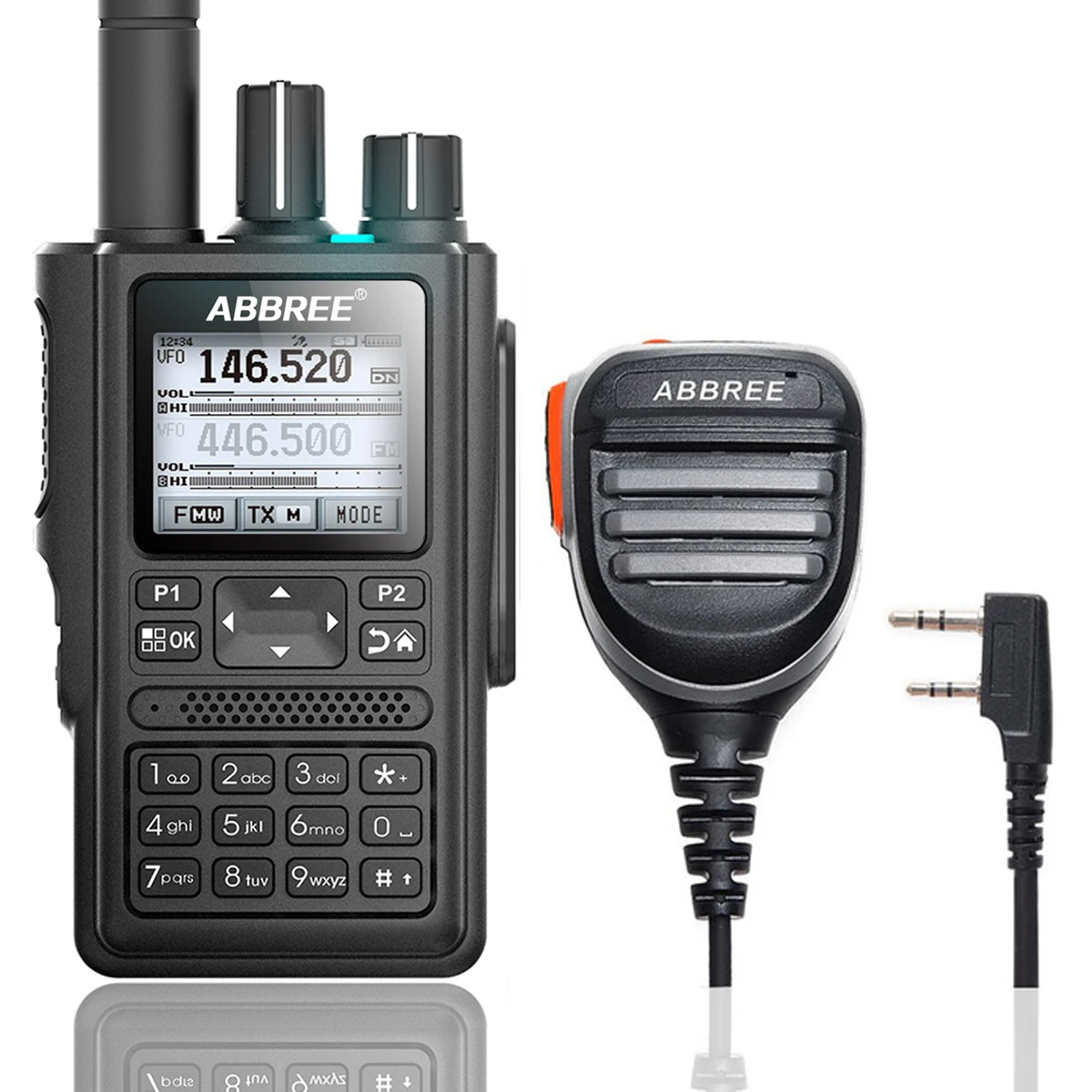 ABBREE AR-F8 gps Высокая мощность рация все полосы(136-520 МГц) Частота/CTCSS обнаружения 1,77 lcd 999CH 10 км большой диапазон - Цвет: add speaker