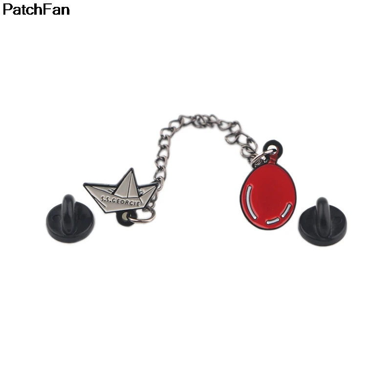 Patchfan Stephen King's It punk enamel brooches pins Zinc metal insignia para DIY backpack clothes bag badges for men A2417