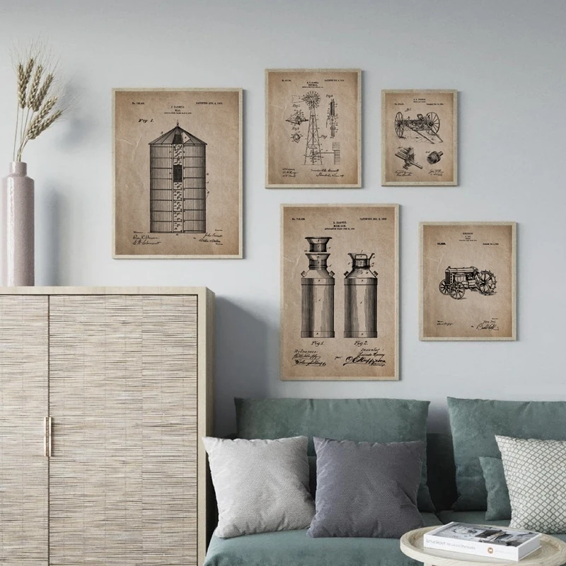 Ферма винтажные постеры и принты фермерский подарок ретро искусство на холсте