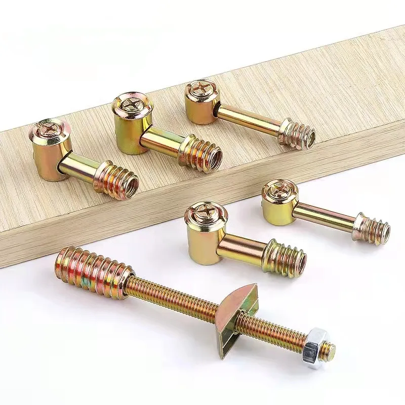 Furniture hardware M6,M8 Four-in-one bed / connector, hammer nut mount, screw, eccentric adjustment 10 Pieces