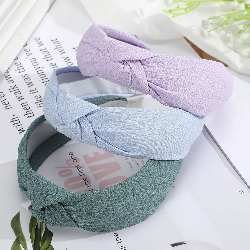 

AWAYTR Simple Headbands for Women Solid Color Hairband Cross Knot Girls Hair Hoop Fashion Bezel for Womens Hair Accessories New