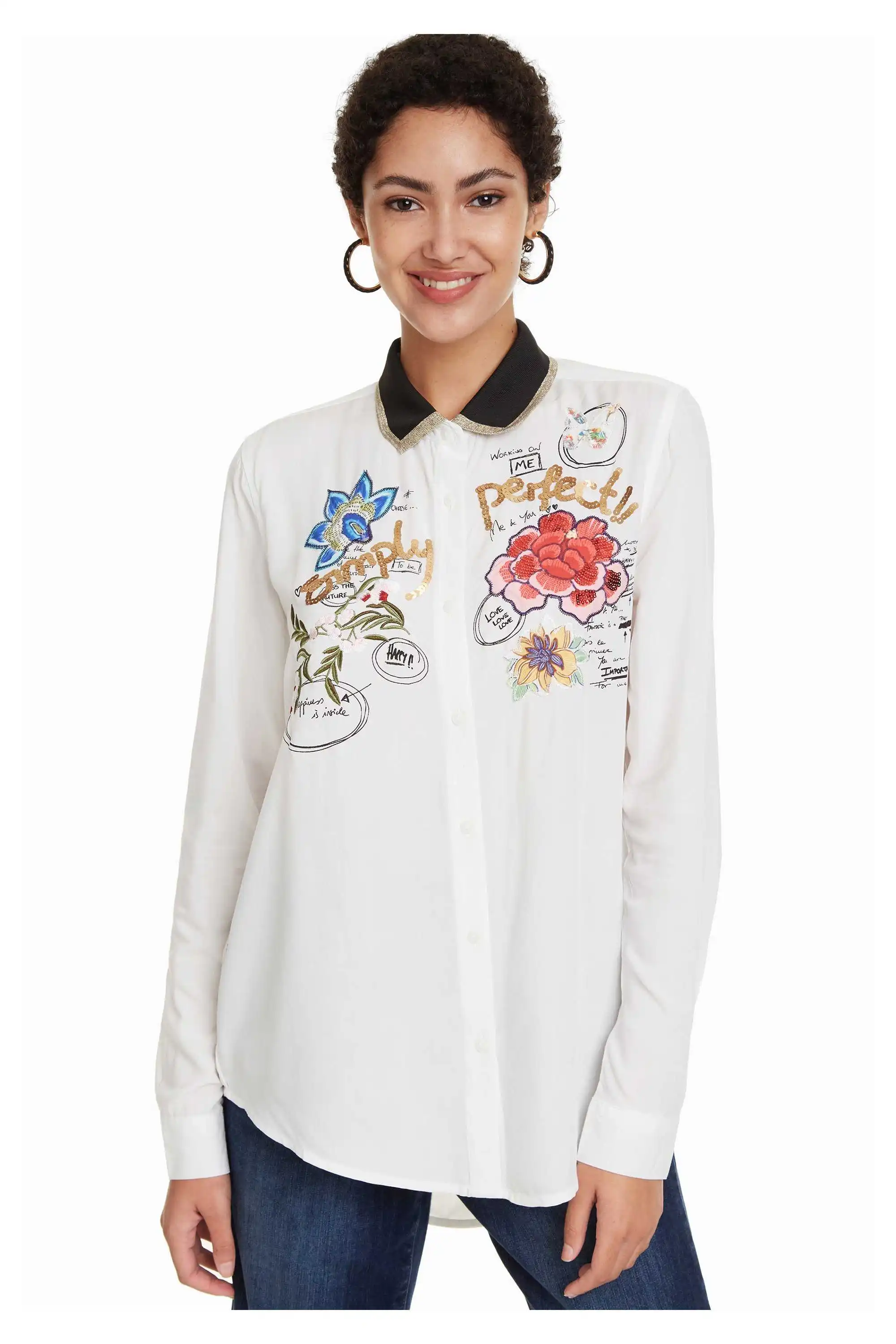 Испанская дизайнерская стильная женская рубашка на весну и осень - Цвет: 24 XS-XXL