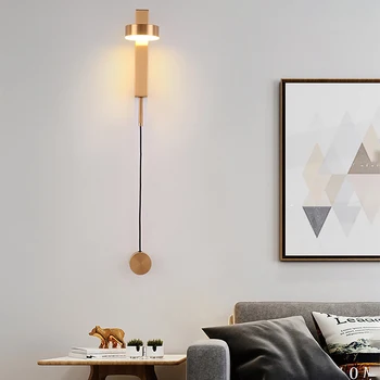 

Led indoor wall lamps rotation dimming switch led wall light modern stai wall deco wall sconce livingroom golden led luminaire