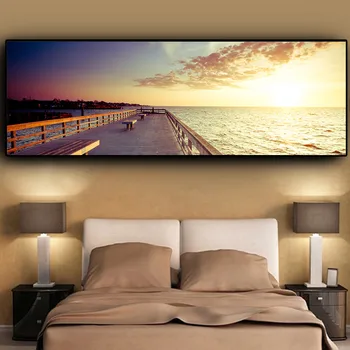 

Marina sea view Canvas, Canvas paintings wall posters Dusk Landscape, Prints, Art Wall Pictures, Home Decoration