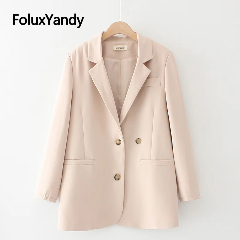 

Double Breasted Women's Blazer 2020 Autumn Spring Coat Jacket Outerwear Office Lady Blazer Plus Size XXXL 4XL KKFY4849