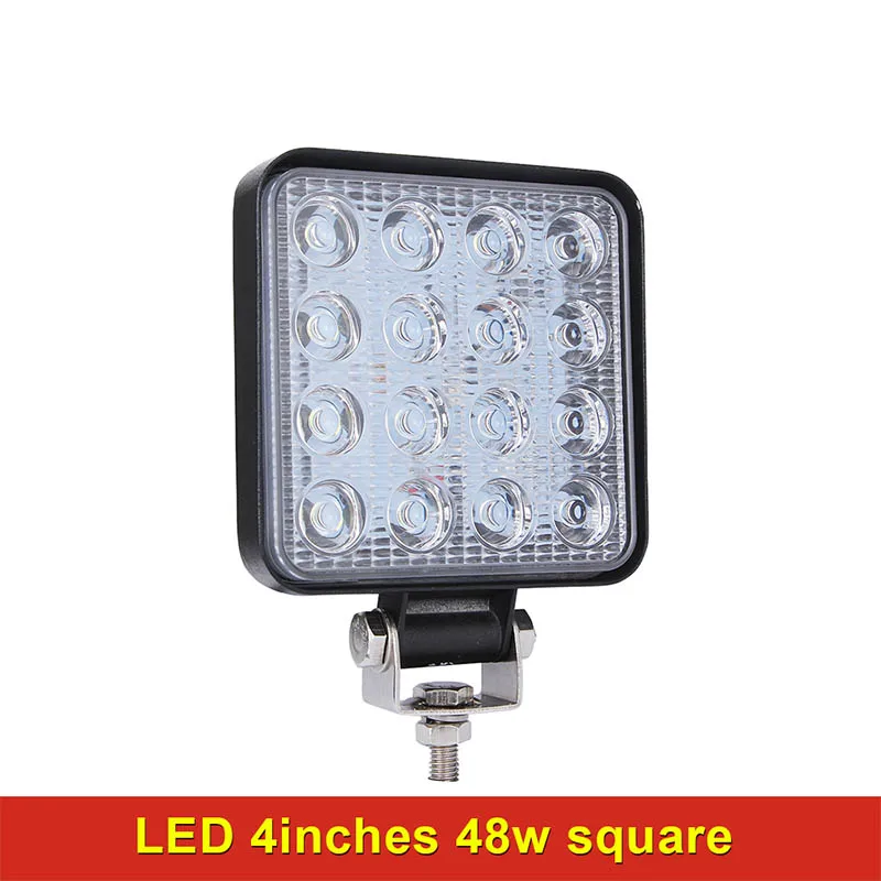 27W 42W 48W LED Off-Road/Offroad Light Bar 12V 24V Car Light For Jeep ATV UAZ SUV 4WD 4x4 Truck Tractor Off-road Spot Light Bulb - Испускаемый цвет: Square 48W 4800LM