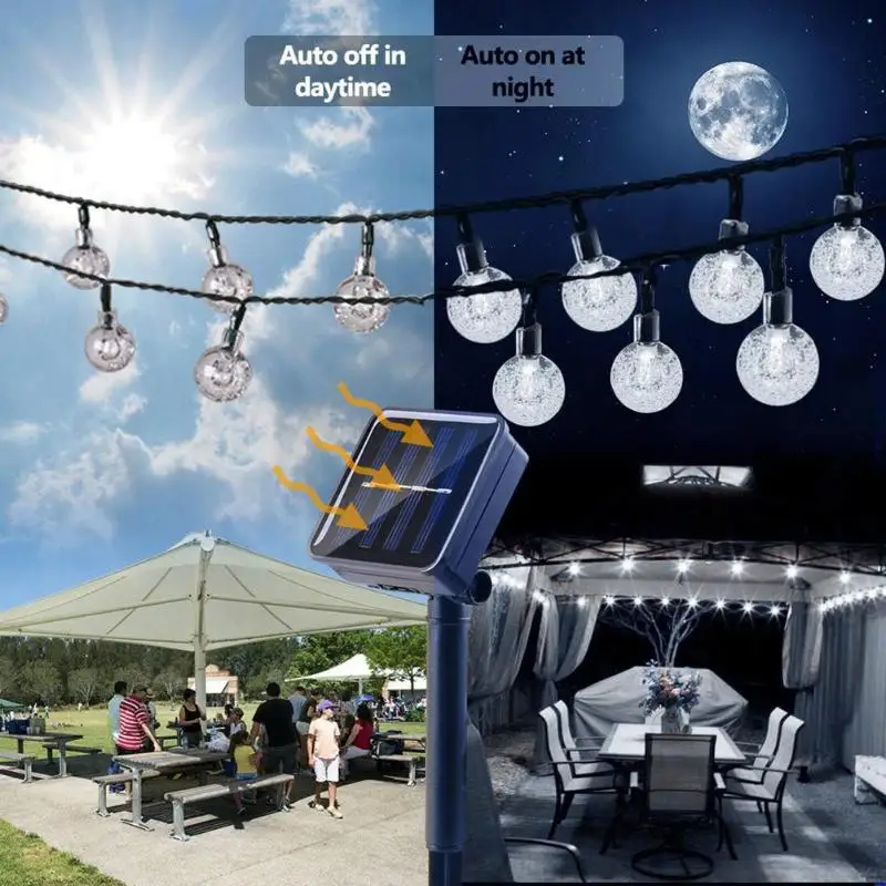 50 Led солнечные лампы в виде шара водонепроницаемый красочный Сказочный открытый солнечный светильник для сада рождественской вечеринки украшение солнечный светильник s
