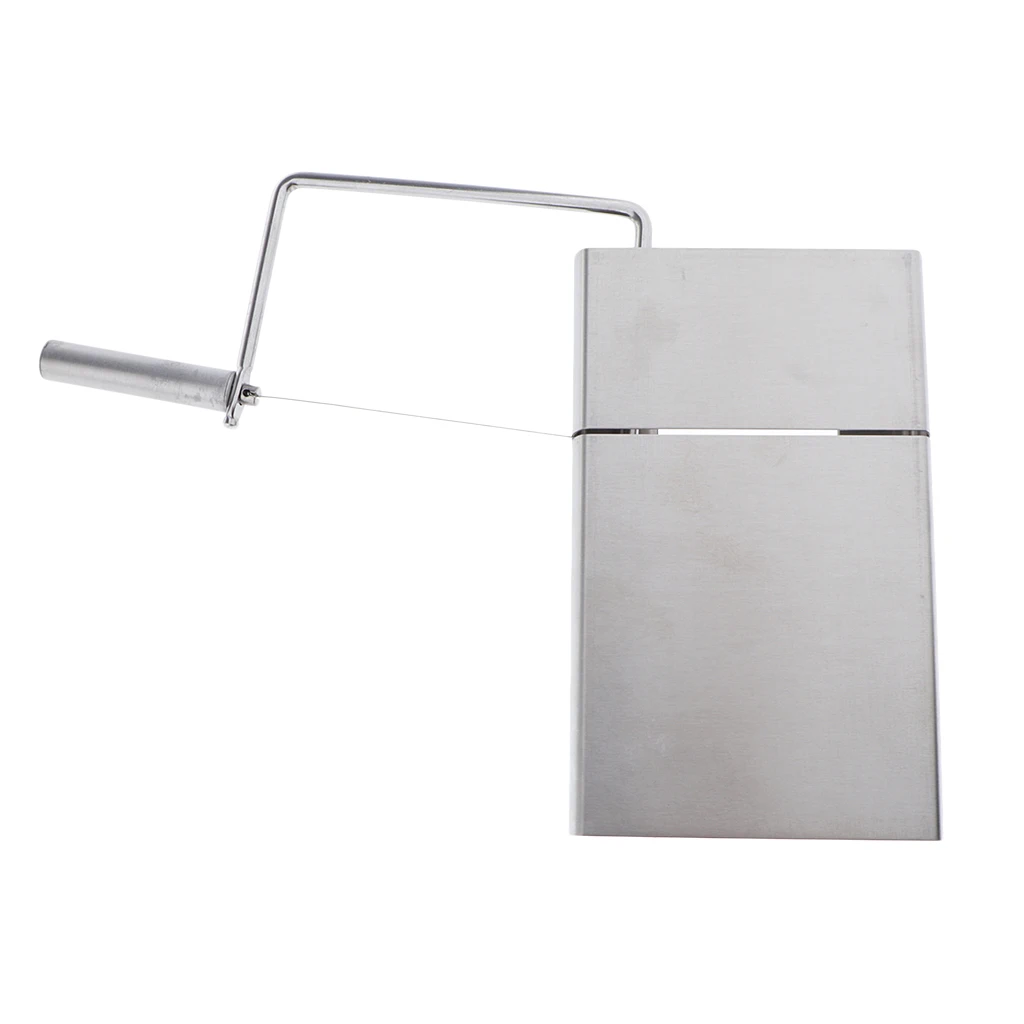 Stainless Steel Soap Cutter Cutting Tools Rectangle Loaf Mould with Wire Slicer for Craft Soap Making, Silver