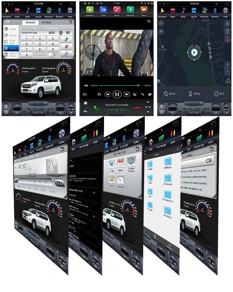 12 1 &quotIPS PX6 Tesla стиль android 9 0 автомобильный проигрыватель с радио и gps dsp для toyota prado 150