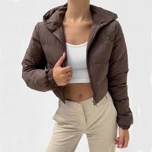 

Punk Fashion Puffy Pure Color Standard Collar Oversized Short Jacket Winter and Autumn Women's Down Jacket y2k tops E-girl