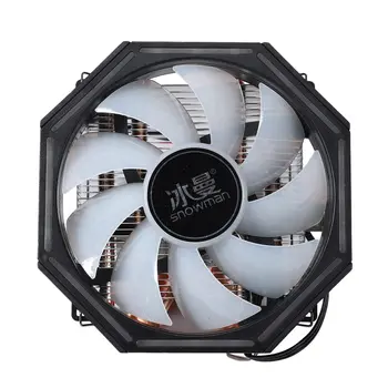 

SNOWMAN M4OO CPU Radiator, 4 Heat Pipes 3 Pin Down-Pressure Desktop Computer CPU Cooling Fan with Light, Support /ADM