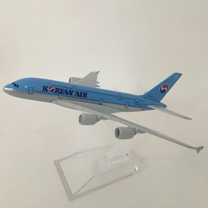16 см сплав металла модель самолета корейский воздуха 747 Airlines самолета Airbus boeing747 Airways самолета Модель W Стенд подарок бесплатная доставка