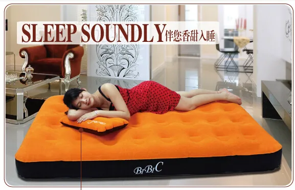 

B Inflatable Bed Thick Outdoor Double Honeycomb Inflatable Flocking Mattress Air Cushion Bed Power Transmission Pump Pillow